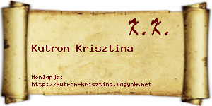 Kutron Krisztina névjegykártya