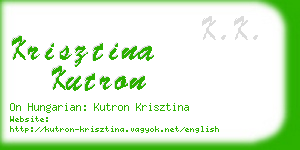 krisztina kutron business card